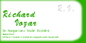 richard vozar business card